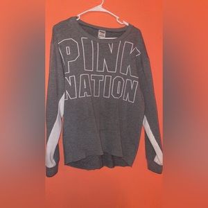 Pink grey pull over sweatshirt